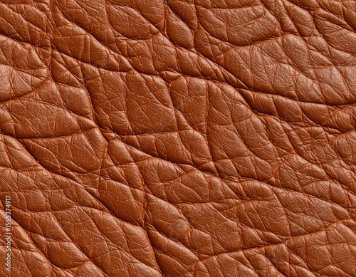 Natural tan cow leather macro texture