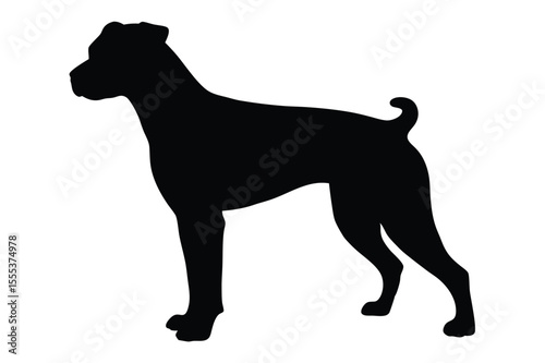 Black Dog Silhouette Vector – Standing Pet Animal Graphic Design