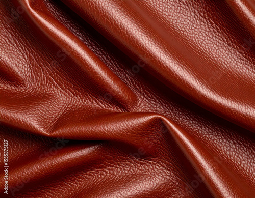 Brown genuine leather with soft folds