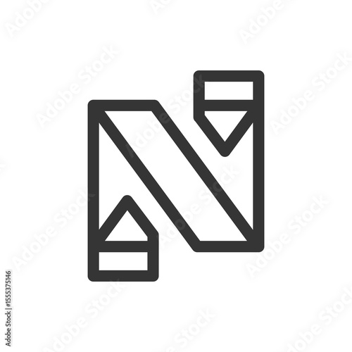 the logo consists of monogram the letter X and N. Abstract, outline and elegant.