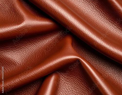 Brown genuine leather with soft folds