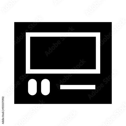 video player icon glyph vector