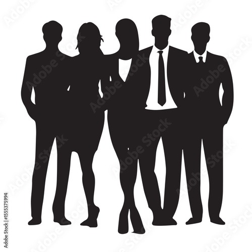 Silhouette of business team corporate group professionals teamwork success together collaboration
