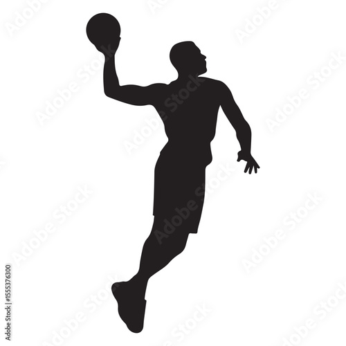 Basketball player silhouette vector art illustration for sports design and athletic performance graphics resource