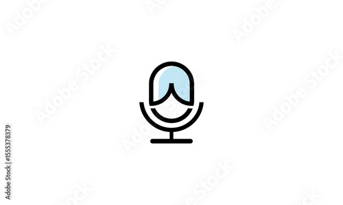 Podcast Microphone Icon with Pop Filter – Audio Recording Symbol