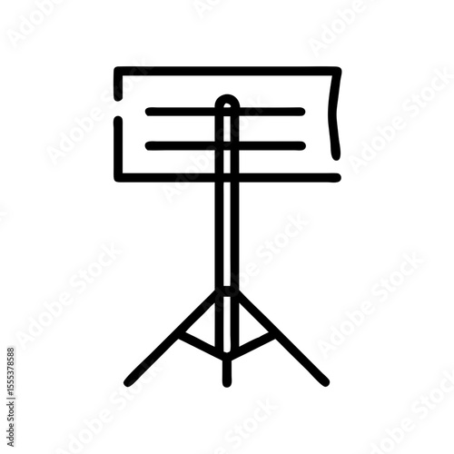 An Illustration of a musical stand. This image showcases a minimalistic design of a music stand, the elegant lines form the essential elements to represent its function