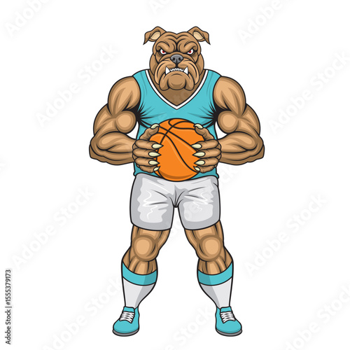 basketball mascot dog vector illustration dog basketball design