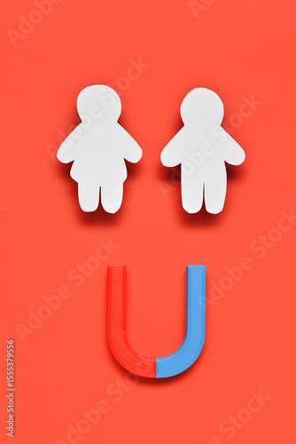 Couple made of paper with m...