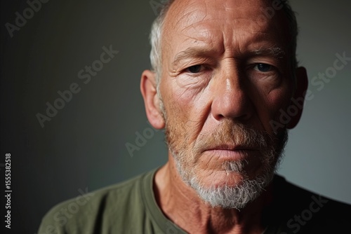 Portrait of an old man with a gray beard and mustache.