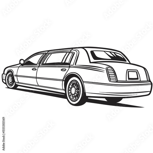 Limousine isolated  vehicle silhouette