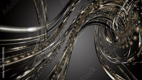 Fantastic video animation with stripe wave object in slow motion, 4096x2304 loop 4K