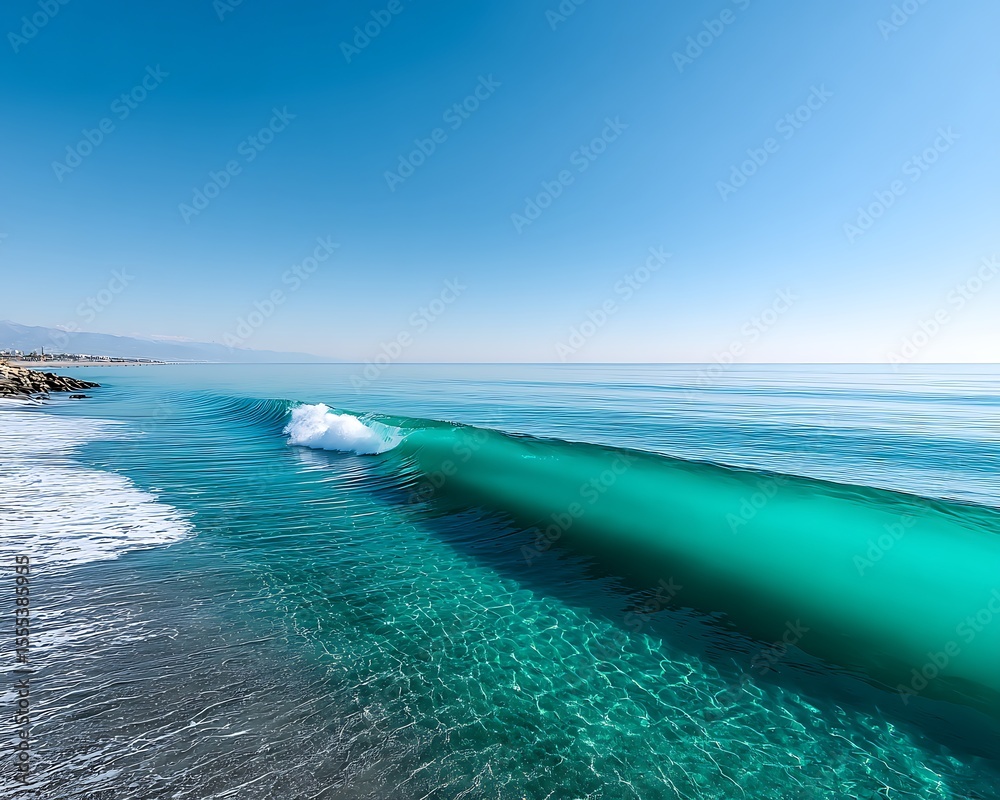 Fototapeta premium Ocean wave, vibrant turquoise