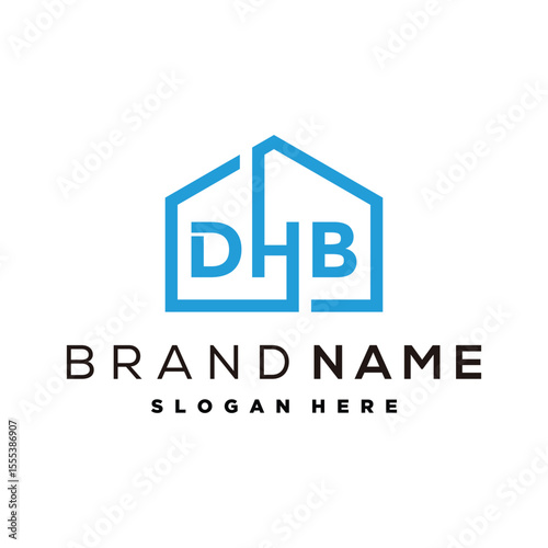 letter DHB home concept logo design vector template