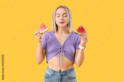 Beautiful young woman with ...