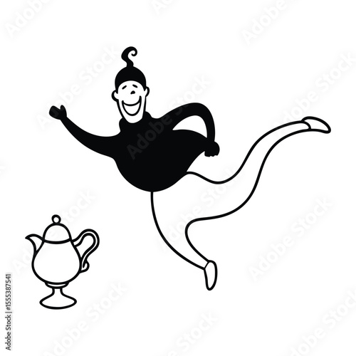 vector illustration of a the story or pantomime of Aladdin 