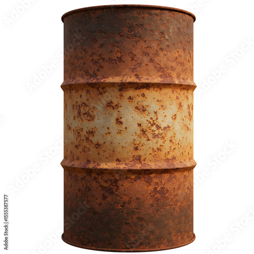 Rusty Metal Barrel Subtle Rust Color Gradient