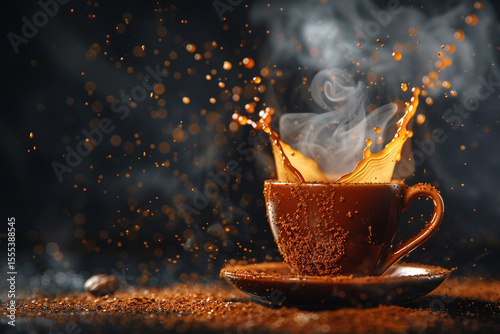 Perfect Morning Brew in Motion – Coffee Splash Concept

