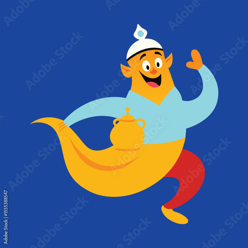 vector illustration of a the story or pantomime of Aladdin 