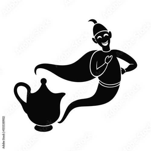 vector illustration of a the story or pantomime of Aladdin 
