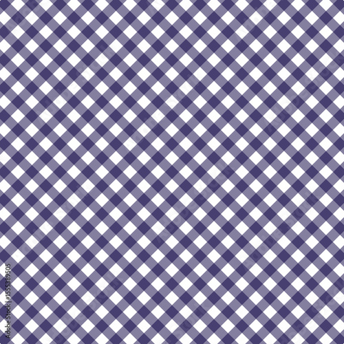 Classic Diagonal Navy Blue and White Gingham Seamless Pattern – Traditional Textile Background for Fabric, Wallpaper, and Decorative Design Projects
