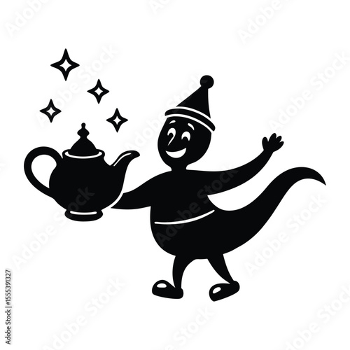 vector illustration of a the story or pantomime of Aladdin 