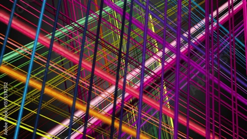 Fantastic video animation with stripe objects in slow motion, 4096x2304 loop 4K