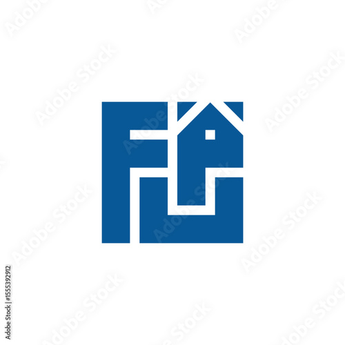 letter F roofing concept logo design vector template