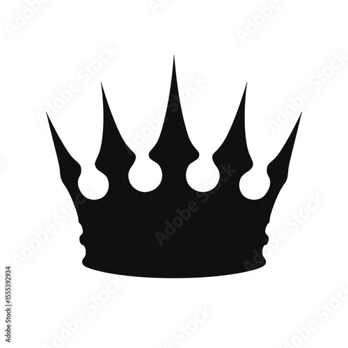 Black crown silhouette royal emblem transparent background