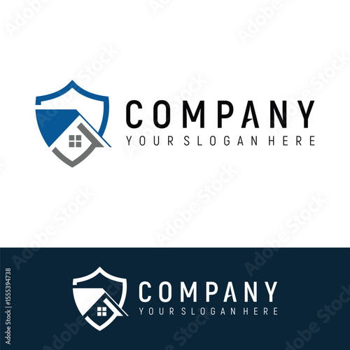 home shield roofing concept logo design vector template