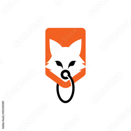 discount fox concept logo design vector template