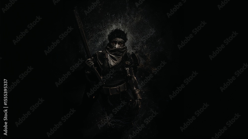 Fototapeta premium 4K Minimal Black Game Wallpaper