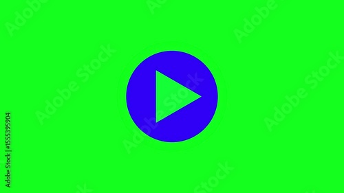 Play button icon animation on circle. Video play button icon concept.