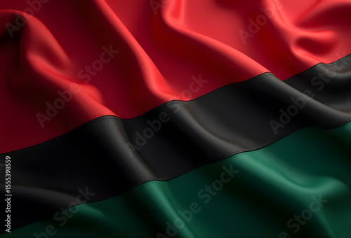 Red, black and green flag, Juneteenth and colorful background concept