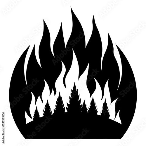 vector illustration of a burning fire