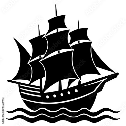 pirate ship isolated on white