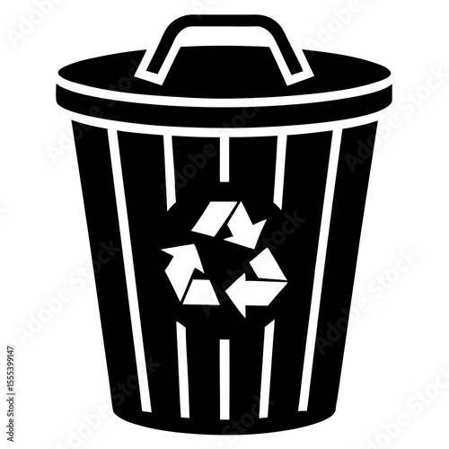 trash can with recycle symbol