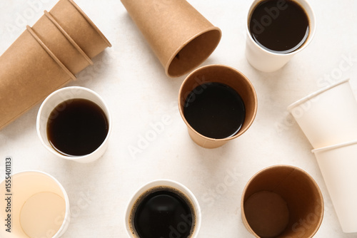 Disposable coffee cups with...