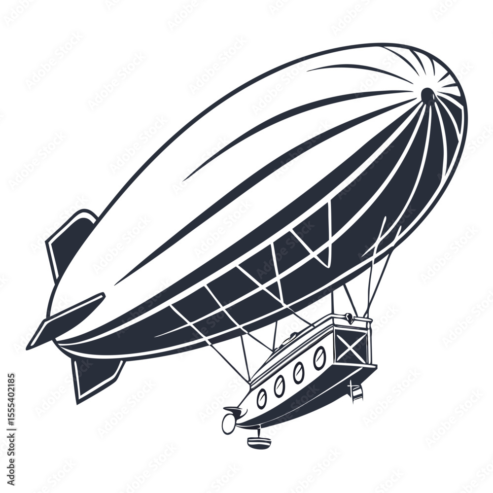 Obraz premium Blimp isolated vehicle silhouette