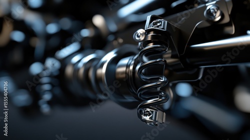 Detailed Macro Shot of a Precision-Engineered Internal Combustion Engine Component