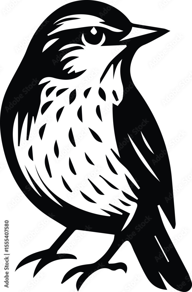 Fototapeta premium Song Bird, Sparrow bird design isolated on white background eps