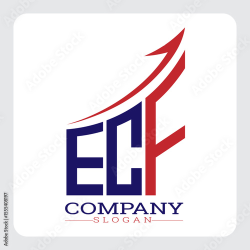ECF logo design, ECF Company Logo Design Growth vector, ECF Upward Arrow Business Success Logo vector, ECF Corporate Branding Logo , ECF simple and modern logo, ECF business finance logo design, etc.