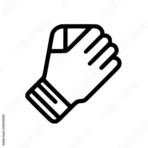 Simple black outline of a clenched fist, representing strength and power.