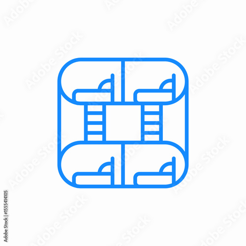 4 bed accommodation icon sign vector
