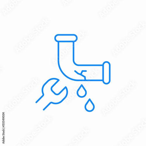 pipe repair icon sign vector