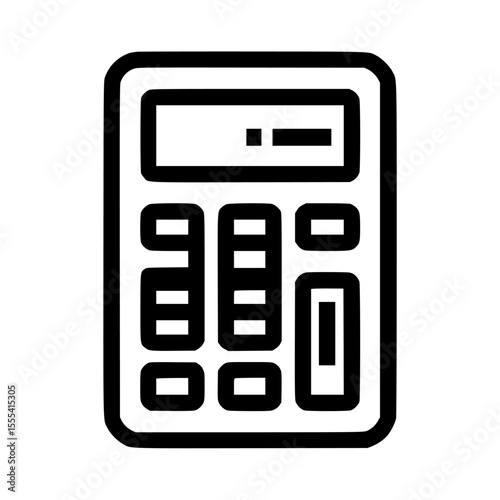 A simple line drawing illustration of a handheld calculator.