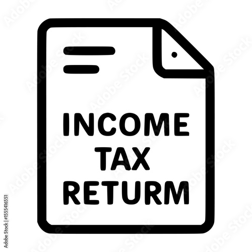 Income tax return form document illustration.