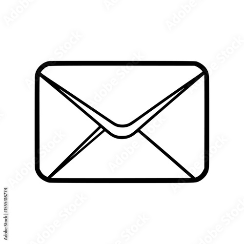 Simple black line drawing of a closed envelope.