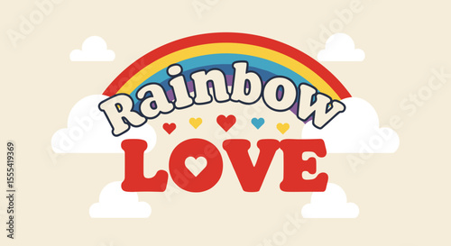 RAINBOW LOVE: Colorful Heart Design for Kids, Rainbow-Themed Decor, Playful Art for Nurseries and Children's Rooms