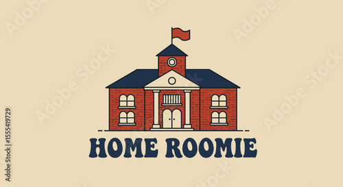 HOME ROOMIE - Modern Decorative Schoolhouse Graphic for Home Decor and Office Spaces