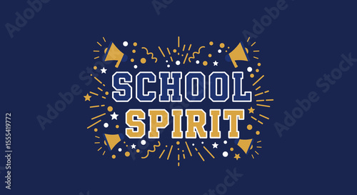 SCHOOL SPIRIT Celebration Design for Students and Fans - Cheerful Colorful Graphic for Events and Merchandise